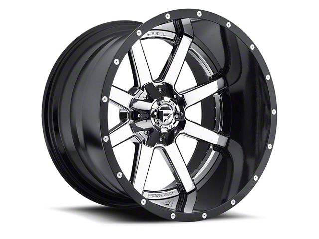 Fuel Wheels Maverick Chrome with Gloss Black Lip 6-Lug Wheel; 22x14; -70mm Offset (15-20 Yukon)