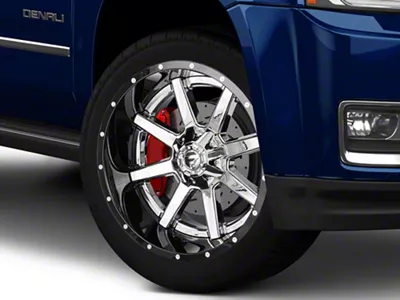 Fuel Wheels Maverick Chrome with Gloss Black Lip 6-Lug Wheel; 22x14; -70mm Offset (15-20 Yukon)