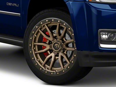 Fuel Wheels Rebel Matte Bronze with Black Bead Ring 6-Lug Wheel; 22x9; 20mm Offset (15-20 Yukon)