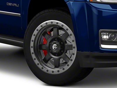 Fuel Wheels Trophy Matte Black with Anthracite Ring 6-Lug Wheel; 20x9; 1mm Offset (15-20 Yukon)