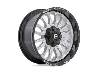 Fuel Wheels Arc Silver Brushed Face with Milled Black Lip 8-Lug Wheel; 20x10; -18mm Offset (17-22 F-250 Super Duty)
