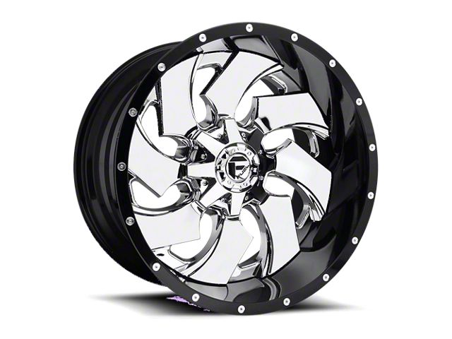 Fuel Wheels Cleaver Chrome with Gloss Black Lip 8-Lug Wheel; 20x12; -44mm Offset (17-22 F-250 Super Duty)