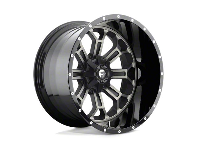 Fuel Wheels Crush Gloss Machined Double Dark Tint 8-Lug Wheel; 22x12; -44mm Offset (17-22 F-250 Super Duty)