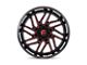 Fuel Wheels Hurricane Gloss Black Milled with Red Tint 8-Lug Wheel; 24x12; -44mm Offset (17-22 F-250 Super Duty)