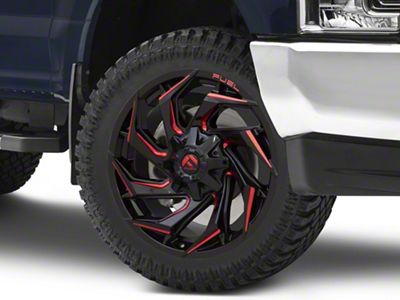 Fuel Wheels Reaction Gloss Black Milled with Red Tint 8-Lug Wheel; 24x12; -44mm Offset (17-22 F-250 Super Duty)