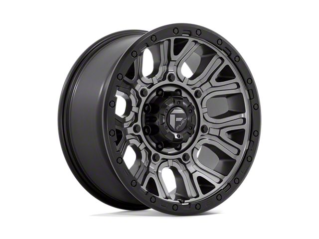 Fuel Wheels Traction Matte Gunmetal with Black Ring 8-Lug Wheel; 20x9; 1mm Offset (17-22 F-250 Super Duty)