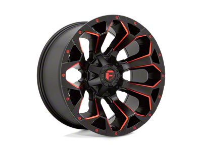 Fuel Wheels Assault Matte Black Red Milled 8-Lug Wheel; 20x10; -18mm Offset (17-22 F-350 Super Duty SRW)