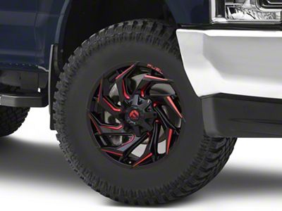 Fuel Wheels Reaction Gloss Black Milled with Red Tint 8-Lug Wheel; 18x9; -12mm Offset (17-22 F-350 Super Duty SRW)