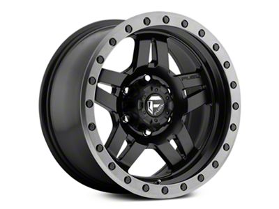 Fuel Wheels Anza Matte Black with Anthracite Ring 6-Lug Wheel; 17x8.5; -6mm Offset (99-06 Sierra 1500)