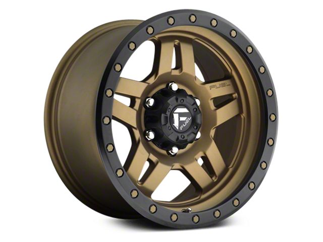 Fuel Wheels Anza Matte Bronze with Black Ring 6-Lug Wheel; 18x9; 1mm Offset (99-06 Sierra 1500)