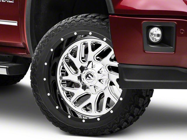 Fuel Wheels Triton Chrome with Gloss Black Lip 6-Lug Wheel; 22x10; -13mm Offset (99-06 Sierra 1500)