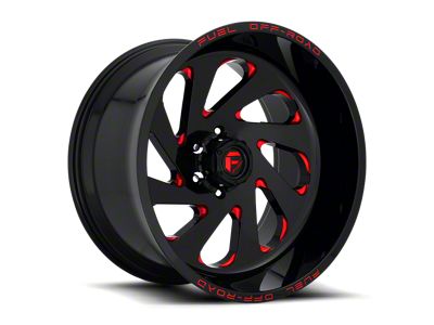 Fuel Wheels Vortex Gloss Black and Red 8-Lug Wheel; 20x12; -44mm Offset (11-16 F-350 Super Duty SRW)