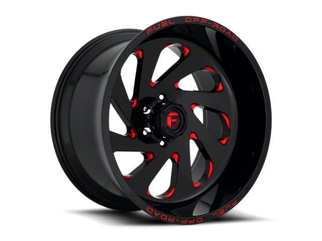 Fuel Wheels Vortex Gloss Black and Red 8-Lug Wheel; 20x10; -18mm Offset (11-16 F-250 Super Duty)