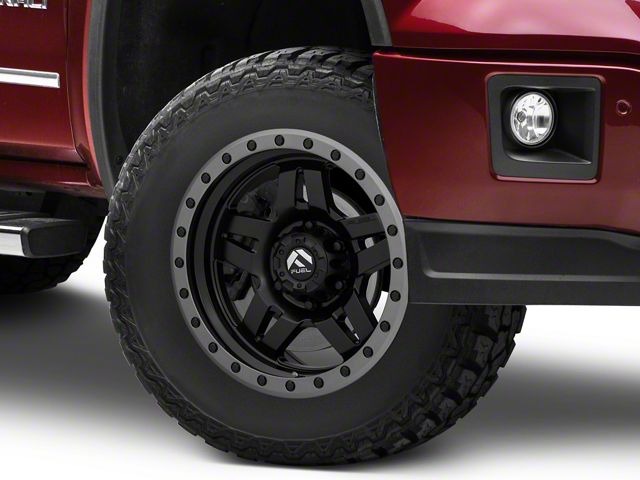 Fuel Wheels Anza Matte Black with Anthracite Ring 6-Lug Wheel; 17x8.5; -6mm Offset (14-18 Sierra 1500)