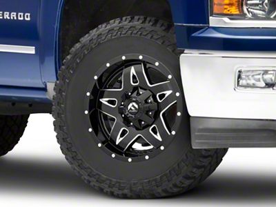 Fuel Wheels Full Blown Gloss Black Milled 6-Lug Wheel; 18x9; 14mm Offset (14-18 Silverado 1500)
