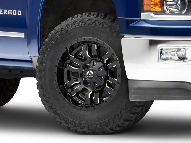 Fuel Wheels Sledge Gloss Black Milled 6-Lug Wheel; 17x9; 1mm Offset (14-18 Silverado 1500)
