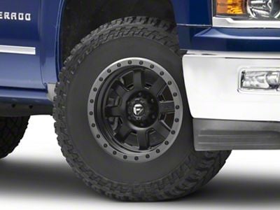 Fuel Wheels Trophy Matte Black with Anthracite Ring 6-Lug Wheel; 17x8.5; -6mm Offset (14-18 Silverado 1500)