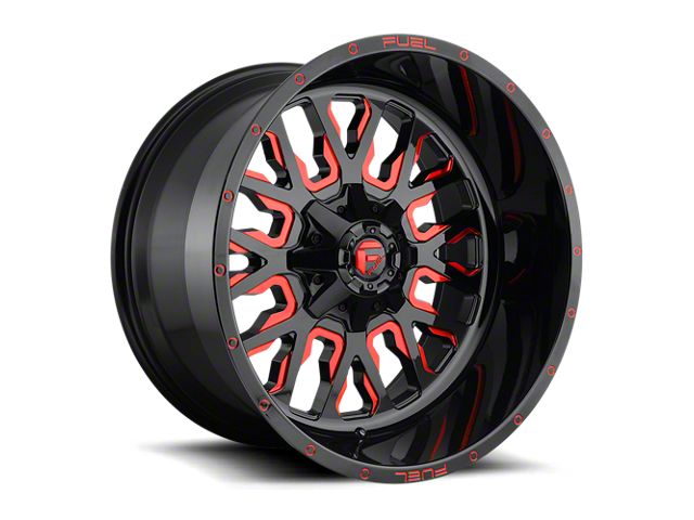 Fuel Wheels Stroke Gloss Black and Red 8-Lug Wheel; 20x9; 20mm Offset (17-22 F-350 Super Duty SRW)