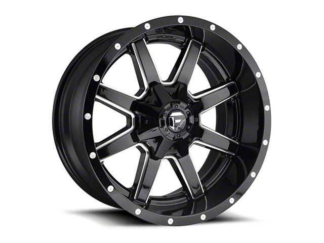 Fuel Wheels Maverick Gloss Black Milled 8-Lug Wheel; 22x10; 10mm Offset (20-24 Sierra 2500 HD)