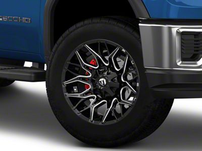 Fuel Wheels Twitch Glossy Black Milled 8-Lug Wheel; 22x10; -18mm Offset (20-25 Sierra 2500 HD)