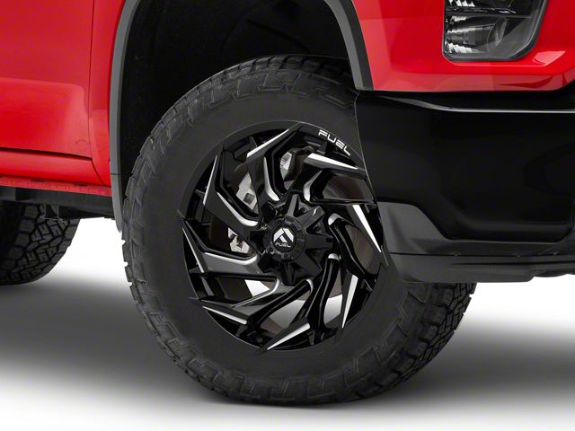Fuel Wheels Reaction Gloss Black Milled 8-Lug Wheel; 20x10; -18mm Offset (20-24 Silverado 2500 HD)