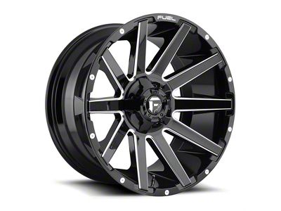 Fuel Wheels Contra Gloss Black Milled 8-Lug Wheel; 20x9; 20mm Offset (20-24 Silverado 3500 HD SRW)