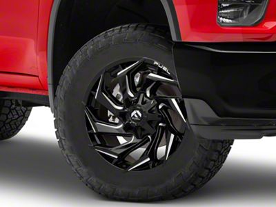 Fuel Wheels Reaction Gloss Black Milled 8-Lug Wheel; 20x10; -18mm Offset (20-24 Silverado 3500 HD SRW)