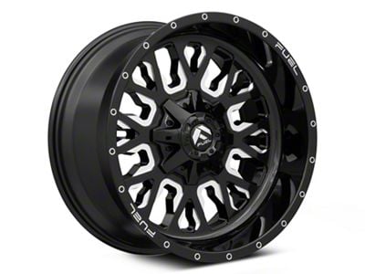 Fuel Wheels Stroke Gloss Black Milled 8-Lug Wheel; 20x9; 20mm Offset (20-24 Silverado 3500 HD SRW)