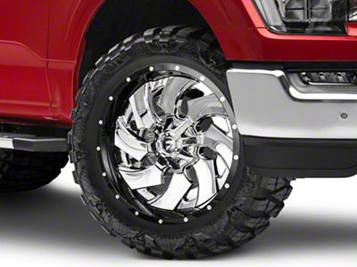 Fuel Wheels Cleaver Chrome with Gloss Black 6-Lug Wheel; 22x10; -13mm Offset (21-25 F-150)