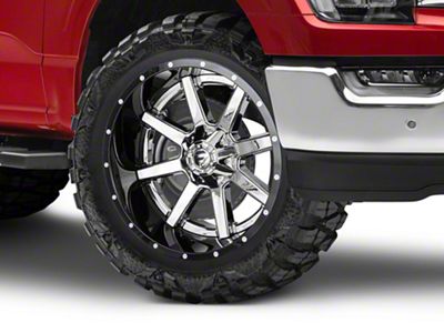 Fuel Wheels Maverick Chrome with Gloss Black Lip 6-Lug Wheel; 22x12; -44mm Offset (21-25 F-150)