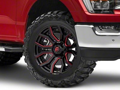 Fuel Wheels Rage Gloss Black Red Tinted 6-Lug Wheel; 20x10; -18mm Offset (21-25 F-150)