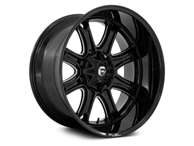 Fuel Wheels Darkstar Gloss Black Milled 8-Lug Wheel; 20x9; 1mm Offset (23-24 F-250 Super Duty)