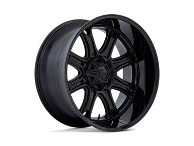 Fuel Wheels Darkstar Matte Black with Gloss Black Lip 8-Lug Wheel; 22x9; 1mm Offset (23-25 F-250 Super Duty)