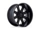 Fuel Wheels Darkstar Matte Black with Gloss Black Lip 8-Lug Wheel; 22x9; 1mm Offset (23-24 F-250 Super Duty)