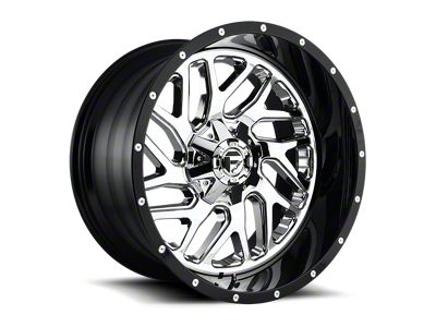 Fuel Wheels Triton Chrome with Gloss Black Lip 8-Lug Wheel; 22x12; -44mm Offset (23-24 F-250 Super Duty)