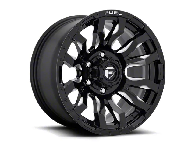 Fuel Wheels Blitz Gloss Black Milled 8-Lug Wheel; 17x9; 1mm Offset (23-24 F-350 Super Duty SRW)