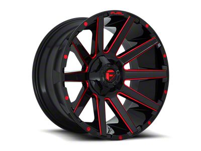 Fuel Wheels Contra Gloss Black with Red Tinted Clear 8-Lug Wheel; 20x9; 20mm Offset (23-25 F-350 Super Duty SRW)