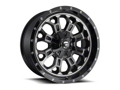 Fuel Wheels Crush Matte Black Machined 8-Lug Wheel; 18x9; 1mm Offset (23-25 F-350 Super Duty SRW)