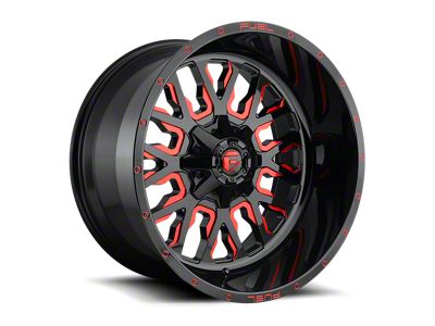 Fuel Wheels Stroke Gloss Black and Red 8-Lug Wheel; 20x10; -18mm Offset (23-25 F-350 Super Duty SRW)