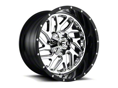 Fuel Wheels Triton Chrome with Gloss Black Lip 8-Lug Wheel; 22x12; -44mm Offset (23-25 F-350 Super Duty SRW)