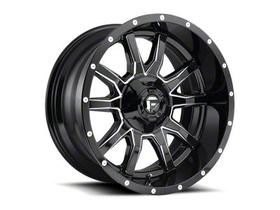 Fuel Wheels Vandal Gloss Black Milled 8-Lug Wheel; 20x9; 1mm Offset (23-25 F-350 Super Duty SRW)