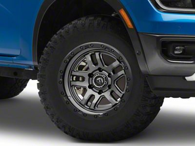 Fuel Wheels Ammo Matte Gunmetal with Black Bead Ring 6-Lug Wheel; 17x9; 1mm Offset (24-25 Ranger)
