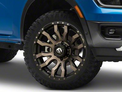 Fuel Wheels Blitz Matte Black Double Dark Tint 6-Lug Wheel; 20x9; 20mm Offset (24-25 Ranger)