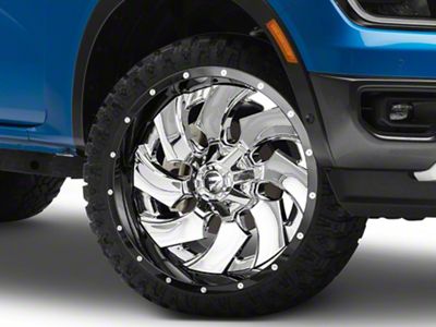 Fuel Wheels Cleaver Chrome with Gloss Black 6-Lug Wheel; 22x10; -13mm Offset (24-25 Ranger)
