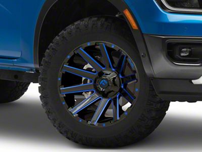 Fuel Wheels Contra Gloss Black with Blue Tinted Clear 6-Lug Wheel; 18x9; 1mm Offset (24-25 Ranger)