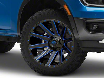Fuel Wheels Contra Gloss Black with Blue Tinted Clear 6-Lug Wheel; 20x9; 2mm Offset (24-25 Ranger)