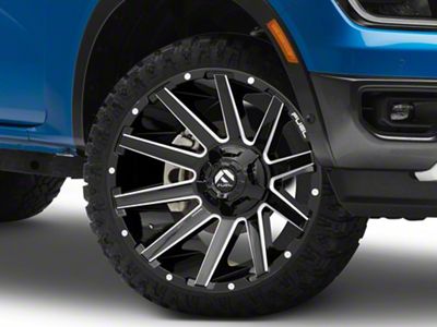 Fuel Wheels Contra Gloss Black Milled 6-Lug Wheel; 22x12; -43mm Offset (24-25 Ranger)