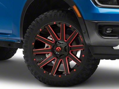 Fuel Wheels Contra Gloss Black with Red Tinted Clear 6-Lug Wheel; 20x10; -19mm Offset (24-25 Ranger)