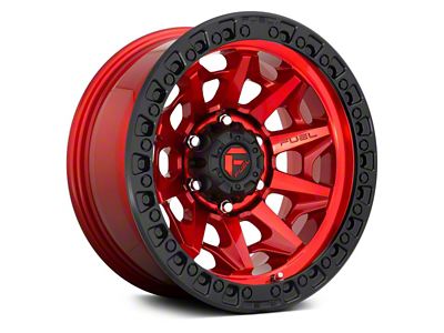 Fuel Wheels Covert Candy Red with Black Bead Ring 6-Lug Wheel; 17x9; 1mm Offset (24-25 Ranger)