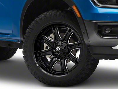 Fuel Wheels Darkstar Gloss Black Milled 6-Lug Wheel; 20x9; 1mm Offset (24-25 Ranger)